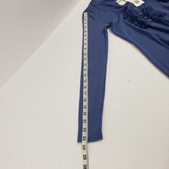 Banana Republic XS Blue Ruffle Buttons Womens Top Blouse Long Sleeve NWT - Picture 14 of 15
